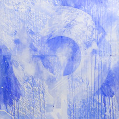 Grand Bleu 16 - large blue - M.Cohen - peinture papier - détouré