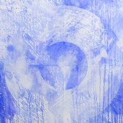 Grand Bleu 16 - large blue - M.Cohen - peinture papier - detail