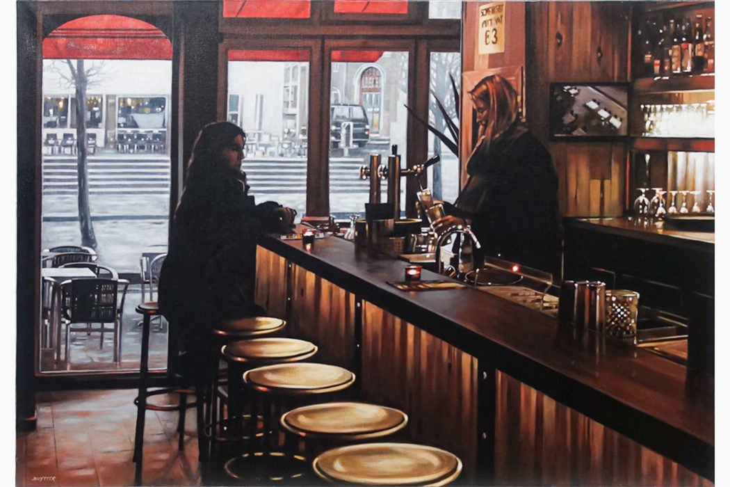 Bar at Leuven - Bar in Leuven - Duytter - peinture acrylique sur toile - détouré