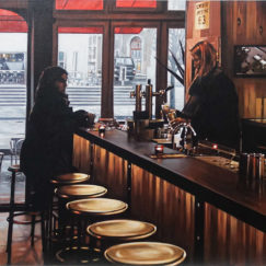 Bar at Leuven - Bar in Leuven - Duytter - peinture acrylique sur toile - détouré