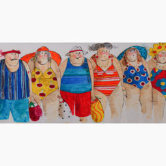 Une Belle Brochette 5 - A nice bunch 5 - bathers - cécile colombo - peinture - détouré