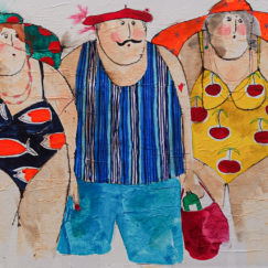 Une Belle Brochette 5 - A nice bunch 5 - bathers - cécile colombo - peinture - detail