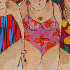 Blondine Gisèle Germaine Barbara - Bathers - cécile colombo - peinture - detail