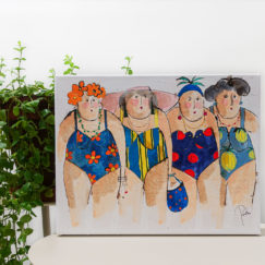 Zita Valerie Sophie Carine - Bathers - cécile colombo - peinture - mise en situaction 