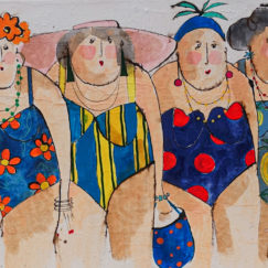 Zita Valerie Sophie Carine - Bathers - cécile colombo - peinture - détouré