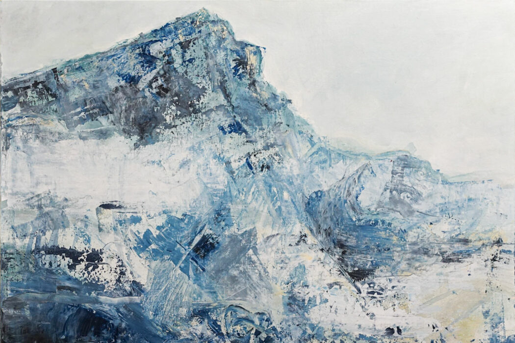 Montagne Sainte Victoire dans la brume - Sainte Victoire mountain in the mist - Clotilde Philipon - peinture acrylique sur toile - détail
