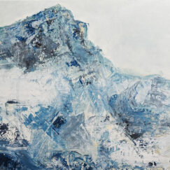 Montagne Sainte Victoire dans la brume - Sainte Victoire mountain in the mist - Clotilde Philipon - peinture acrylique sur toile - détail 