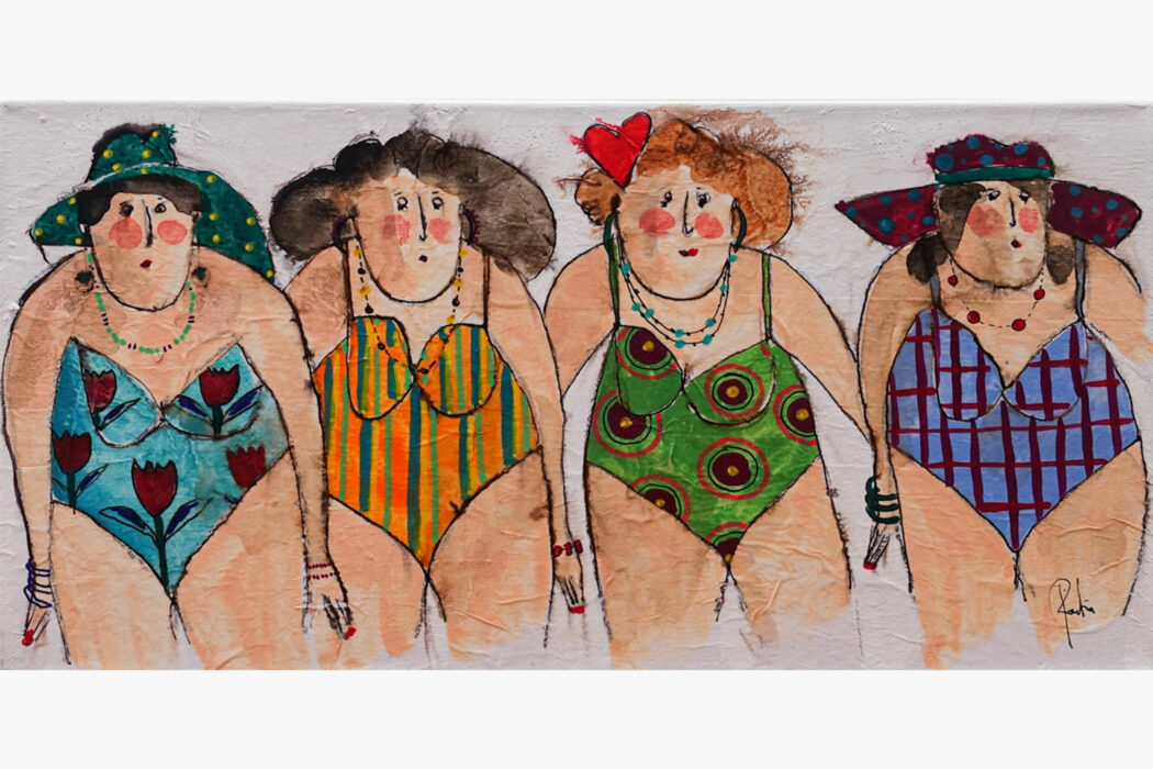 Bande de Baigneuses - Bunch of bathers - peinture - Cécile Colombo - détouré