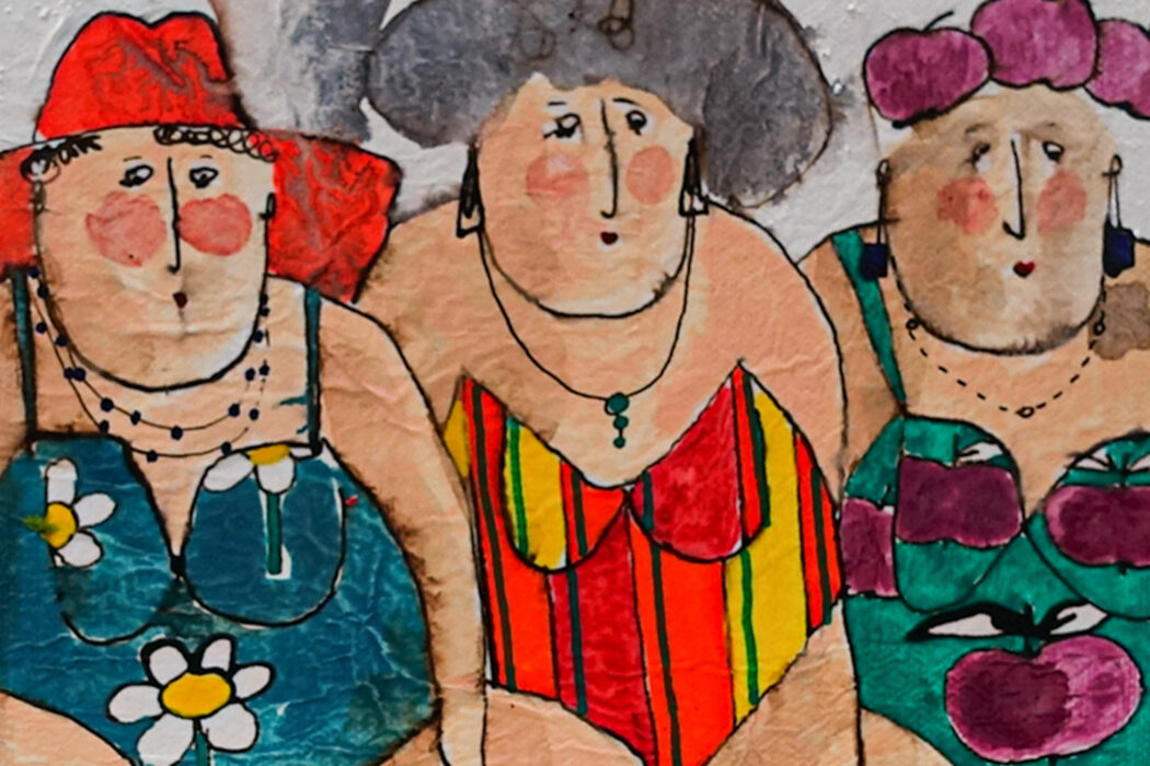 Lila Dominique Charlotte - Bathers - cécile colombo - peinture - détail