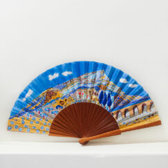 Éventail Collector bleu - Collector fan blue - Clotilde Philipon - détail
