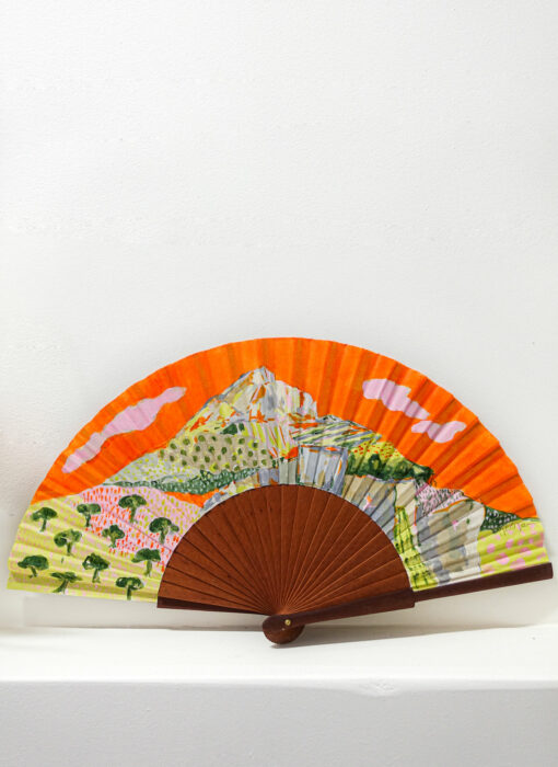 Éventail Collector orange - Collector fan Orange - Clotilde Philipon - détail