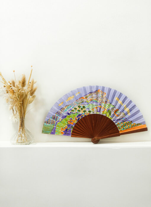 Éventail Collector violet - Collector fan purple - Clotilde Philipon - mise en situation