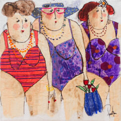 Nathalie Laurie Suzie - bathers - Colombo - Peinture - détouré