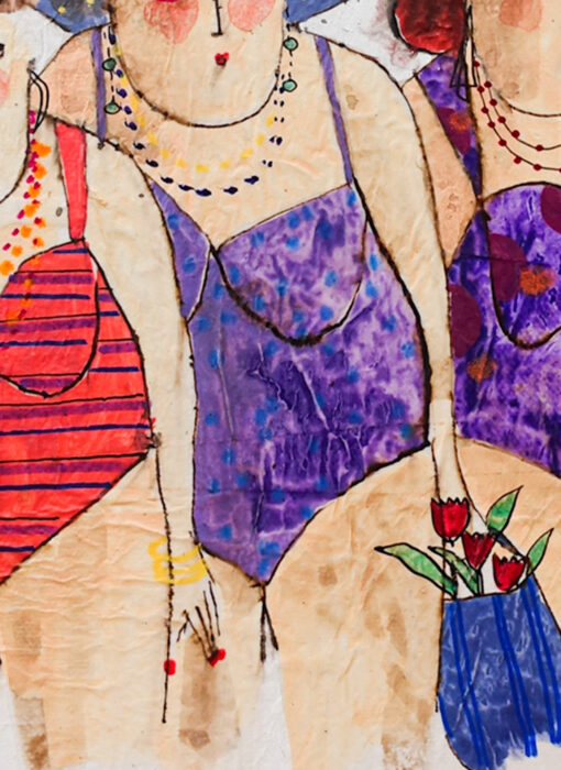 Nathalie Laurie Suzie - bathers - Colombo - Peinture - détail