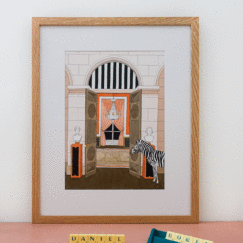 Le fronton de Daniel Buren & le zèbre damien Nicolas Roux en situation
