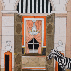 Le fronton de Daniel Buren & le zèbre damien Nicolas Roux Détouré