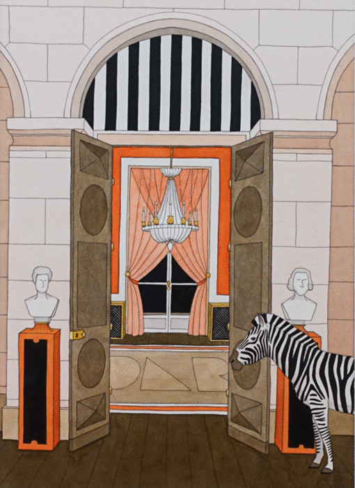 Le fronton de Daniel Buren & le zèbre damien Nicolas Roux Détouré