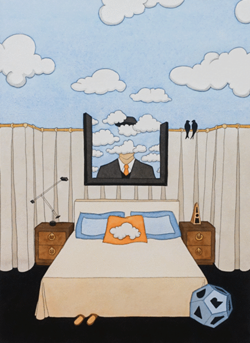 L'homme-nuage de René Magritte & la chambre des rêves damien Nicolas roux détouré