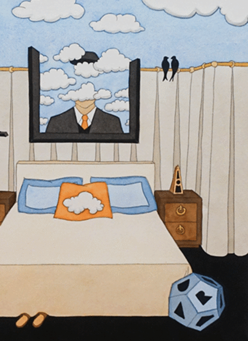 L'homme-nuage de René Magritte & la chambre des rêves damien Nicolas roux détail