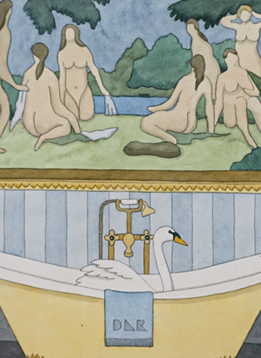 Les baigneuses de paul cézanne & les cygnes, damien nicolas roux, détail
