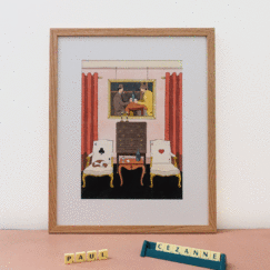 Les joueurs de cartes de Paul Cézanne & le chat, Damine Nicolas Roux, en situation