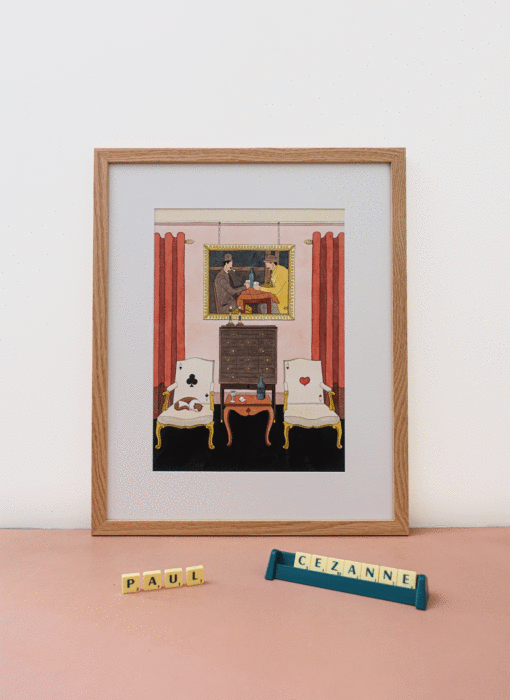 Les joueurs de cartes de Paul Cézanne & le chat, Damine Nicolas Roux, en situation