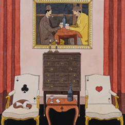 Les joueurs de cartes de Paul Cézanne & le chat, Damine Nicolas Roux, détouré