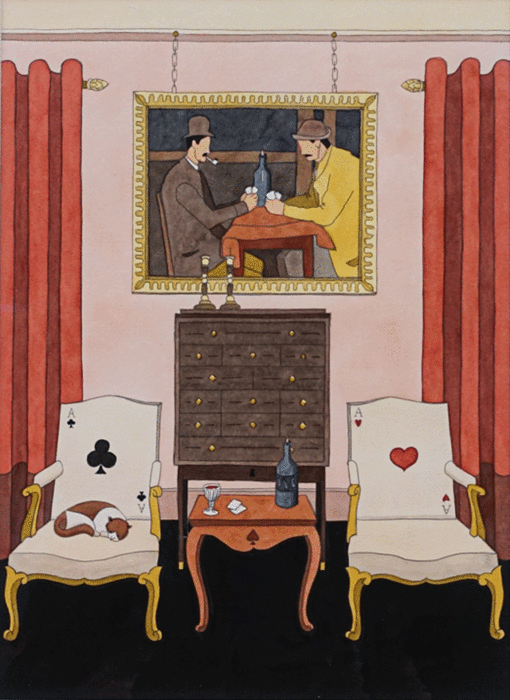 Les joueurs de cartes de Paul Cézanne & le chat, Damine Nicolas Roux, détouré
